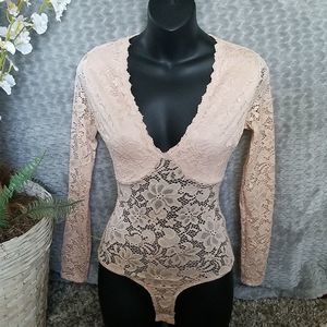 NWT Windsor Nude Lace Onesie
